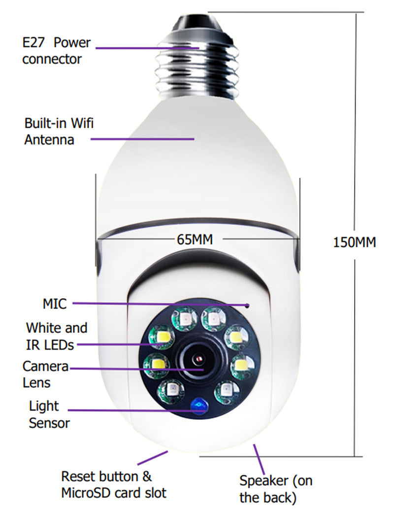 E27 Home Security Camera