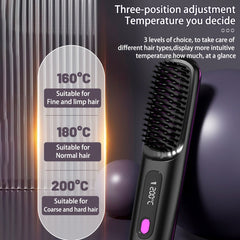 Wireless Hair Straightener Brush